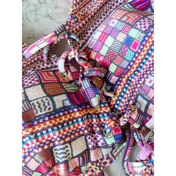 Nwt Sunseeker Australia Bikini Swim Halter Lace Up Top Cutout High Waist Bottoms - Picture 9 of 12